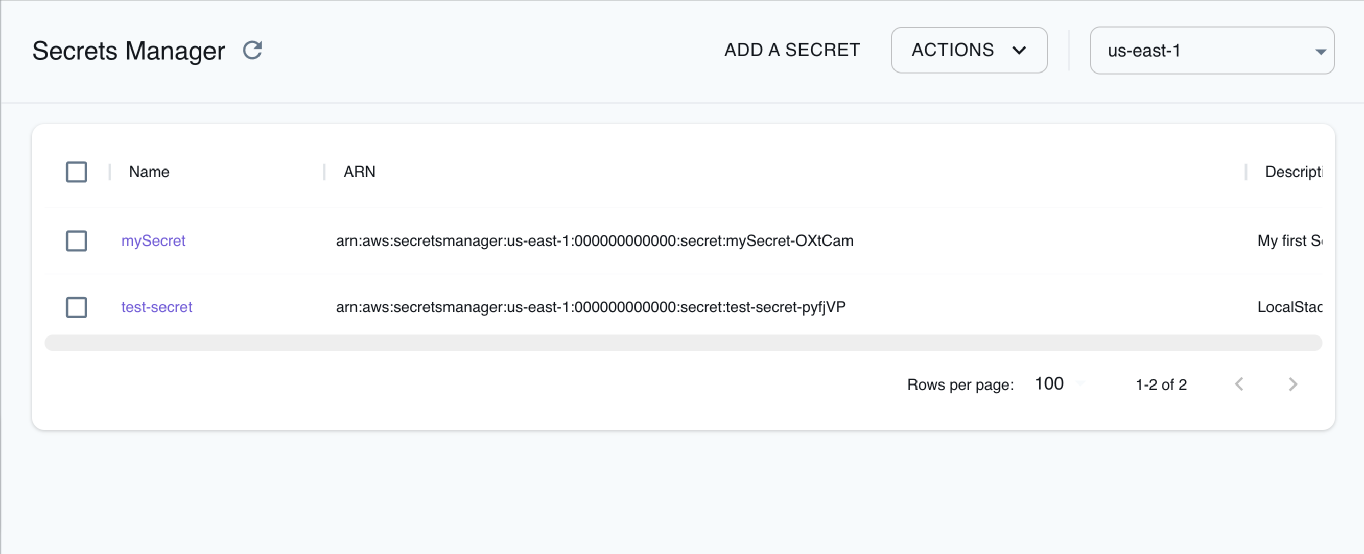 Secrets Manager Resource Browser